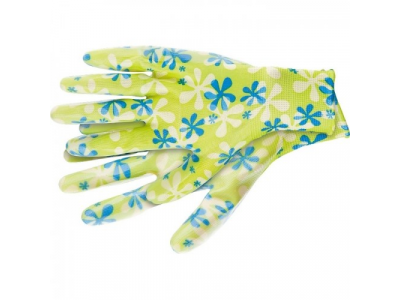 Перчатки садовые из полиэстера с нитриловым обливом, красные, L //PALISAD