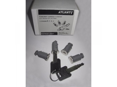 Комплект замков и ключ (4з.,2кл.)