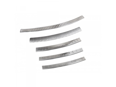 Накладка заднего бампера "DOLLEX" RENAULT Logan 2009-14 (нерж.сталь)