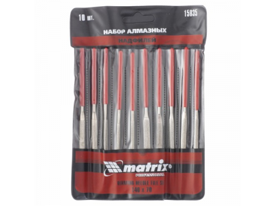 Набор надфилей алмазных 140х70х3, 10 шт.// MATRIX MASTER