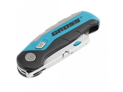 Нож,рем-монтажный,складной,трехкомп.рук-ка,контейнер - держатель для лезвий,175мм +2з.л// GROSS