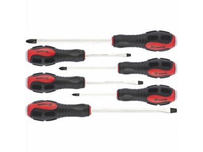 Набор ударных отверток 6шт. PH1x75, PH2x100, PH3x150, SL5x75,SL6x100, SL8x150, CrV// Matrix