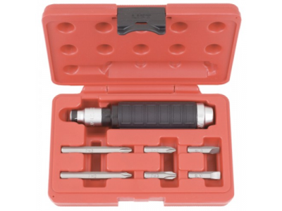 Ударная отвертка и 6 бит в пласт. кейсе