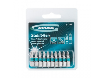 Набор бит PZ1х25, сталь S2, 10шт //GROSS