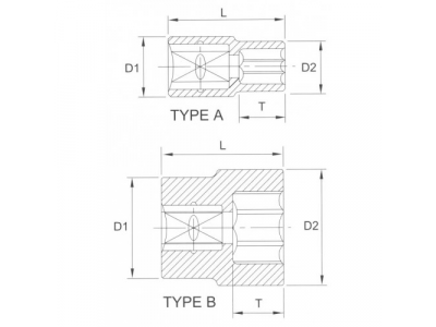 Головка торцевая 6гр. 3/8" 8мм