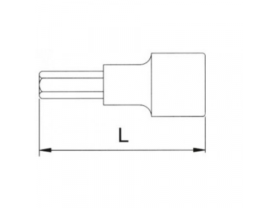 Головка торцевая с шестигранной вставкой 1/2" 17мм L=100мм