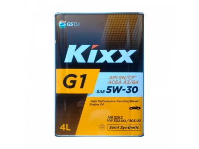 Моторное масло Kixx G1 5W30 A3/B4, 4л